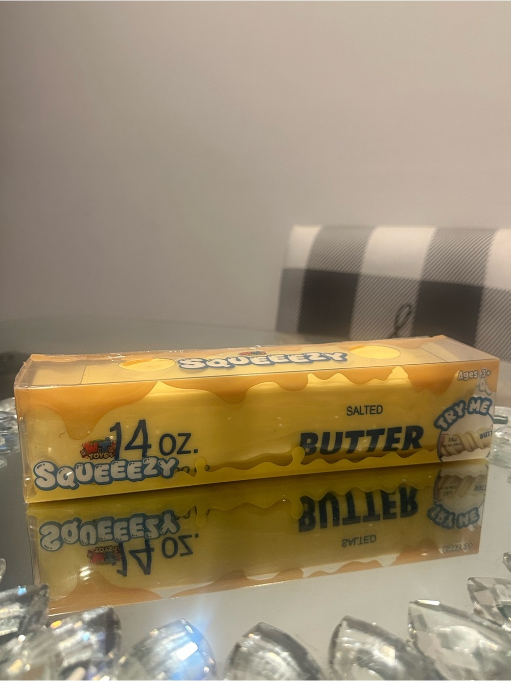 NWT SQUEEEZY 14oz Salted Butter Jumbo Squishy Viral Sensory Fidget Toy ASMR Toys